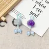 Accesorio popular de TikTok con colgante de flor de ciruelo pequeña que cambia de color, llavero hecho a mano con tallado fino, pulsera, collar