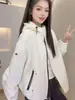 Chaqueta corta estilo coreano para mujer 2676, nuevo modelo de otoño 2026, cierre de cremallera con cordón, adelgazante, chaqueta casual versátil para mujer