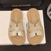 Ropa Exterior de Verano para Mujer 2025 Nuevas Sandalias Plateadas de Suela Gruesa con Faldas y Sandalias Antideslizantes para Pantuflas de Playa