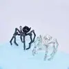 Anillo de Araña Metálica Estilo Dark Punk con Piedra Lunar, Diseño de Nicho, Estilo Minimalista, Anillo Abierto Ajustable