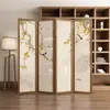 Biombo Estilo Chino para Sala de Estar y Dormitorio, Moderno Sencillo Entrada de Casa Madera Maciza Plegable Móvil