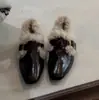 Primer Encuentro Ji Retro Francés Más Terciopelo Calidez Hebilla de Cuero Zapatos de Piel Invierno Nuevo Estilo Slip-ons Mujer Tacón Grueso