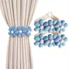 Amarres Florales para Cortinas, Correas Elásticas de Tela Lindas y Femeninas, Accesorios Decorativos Modernos y Sencillos para Cortinas Transparentes, un Par