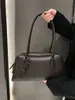 Bolsa bowling luxuosa e sofisticada, bolsa de mão Boston simples, novo modelo 2026 bolsa feminina de couro genuíno, bolsa de ombro e de axila