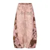 Pantalones anchos de retazos con estampado de leopardo retro americano y letras de pedrería para mujer, estilo callejero moderno, pantalones deportivos casuales holgados y fluidos