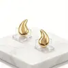 Brincos em formato de gota d'água, toque de alta qualidade, luxo leve, design de nicho, brincos, dourado, estiloso, versátil, cool, bonito, mulher