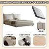 Cama tapizada de tela estilo nube en color crema para dormitorio principal, cama matrimonial con tela de terciopelo de oso, extraíble y lavable, cama de boda tapizada suave para uso doméstico