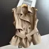 2026 nuevo chaleco entallador, top corto, dobladillo estilo falda, chaleco estilo rompevientos para mujer, al por mayor N5BMJ8293