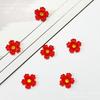Accesorios para uñas con flores de cinco pétalos de resina, Red Red Ice, transparente, tridimensionales, pequeñas flores, accesorios para uñas, decoración de uñas versátil de verano.