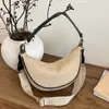 2026 Nova Bolsa Feminina de Tecido para Axila de Verão, Bolsa Meia-Lua de Palha, Bolsa Transversal de Praia da Moda, Bolsa de Palha para Férias