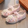 Zapatos Hanfu Zapatos Bordados para Niñas Ropa Antigua Zapatos de Tela para Niños del Viejo Pekín Estilo Chino Cheongsam con Falda de Cara de Caballo Zapatos Antiguos