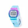 Reloj cuadrado de estilo coreano con degradado arcoíris genial para estudiantes masculinos y femeninos, reloj electrónico deportivo luminoso, reloj LCD