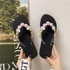 Chinelos femininos verão interior sapatos de praia beira-mar uso externo eva banho transparente flor antiderrapante doce plano