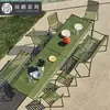 Conjunto de Mesa y Sillas Metálicas para Comedor en Terraza de Villa al Aire Libre, Conjunto de Mesa y Sillas para Patio de Ocio y Jardín, Conjunto de Mesa y Sillas de Té para Hotel y Restaurante