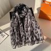 Nova Moda Europeia e Americana Estampa de Leopardo Fio Bali Cachecol Fino Feminino Estilo Spice Girl Protetor Solar Cachecol Longo Cachecol Shawl Versátil