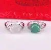 Anillo de Plata de Ley s925 con Calcedonia Natural para Mujer Grupo Zirconia Anillo para Mujer Anillo Regalo Fábrica Outlet