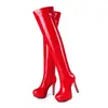 Botas de Moda para Mujer Redondas para Otoño e Invierno, Botas Ozon para Mujer Talla Extra Grande, Botas de Tacón Súper Alto para Pole Dance, Botas de Cuero Europeas y Americanas de Tacón Fino