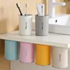 Estante de Almacenamiento para Vaso de Enjuague Bucal Colgante Magnético para Vaso de Enjuague Bucal Sin Taladrar Acero Inoxidable 304 Set de Vasos para Lavar y Cepillo de Dientes