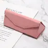 Estuche plegable para gafas hecho a mano imitación piel de becerro con línea de prensa estuche para gafas ópticas gafas de sol estuche para gafas resistente a la presión venta al por mayor logo imprimible
