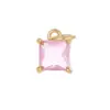 Lujo ligero moda transfronteriza DIY accesorios para joyería colgante de piedra de nacimiento cuadrada circonita collar pulsera accesorio charm