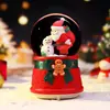 Bola de cristal de Natal produto novo transfronteiriço caixa de música, caixa de música criativa com neve brilhante Papai Noel, presente de feriado