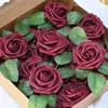 Regalo de San Valentín Rosa Caja de Flores de Espuma Rosas de Pe Simuladas Decoración de Boda Boda Transfronteriza Decoración del Hogar