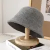 Chapéu de Pescador de Tricô Elegante Novo Estilo Japonês para Outono e Inverno Versão Coreana Literário Fresco Quente Nicho Chapéu de Pescador