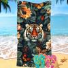 Mengqi Ropa de Hogar Toalla de Playa Estampado de León Toalla Cuadrada de Microfibra Toalla de Baño Absorbente Toalla de Secado Rápido Protector Solar