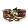 Pulsera de Engranajes Mecánicos Steampunk con Gema del Tiempo Símbolo Infinito Mariposa Marrón Pulsera Tejida Multicapa Venta al por Mayor