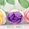 Presente para o Dia dos Namorados Chinês, Produto Artesanal de Flor de Rosa, Buquê de Flores Artificiais Trançado Pronto, Flores Artificiais de Crochê Feitas à Mão, Dia das Mães