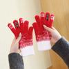 Guantes navideños transfronterizos de otoño e invierno para mujer, cálidos y bonitos, con cinco dedos y pantalla táctil, resistentes al frío y cálidos para montar a caballo.