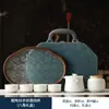 Juego de Té Kung Fu Portátil para Viaje con Bandeja de Té, Recipiente para Té, Juego en Caja de Regalo, Regalo Conmemorativo Souvenir de Alta Gama y Práctico, Personalizable