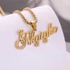 Colar Cruzado Personalizado de Aço Inoxidável Fosco DIY Letra Inglesa Luxo Leve High-End Titânio Galvanizado Preserva Cor Pingente