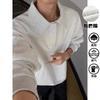 Moletom Americano Retrô com Meio Zíper Masculino Outono Americano Cleanfit Camiseta Pesada de Manga Longa Camisa Polo Tendência