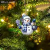 Nuevo Adorno Navideño de Muñeco de Nieve de Acrílico Adorno Plano 2D para Árbol de Navidad Adorno de Decoración Festiva