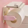 Portarrollos de Papel Higiénico para Baño Estilo Melocotón Leche, Dispensador de Pañuelos Montado en Pared, Dispensador de Papel Higiénico, Estante Organizador para Cajas de Pañuelos