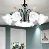Candelabro Estilo Americano Cerámica Atmósfera Simple Moderna Iluminación Sala de Estar Hogar Dormitorio Estilo Europeo Comedor Lámpara de Techo Lámparas