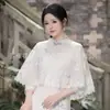 Cheongsam de Verano con Cárdigan y Chal, Estilo República de China con Falda, Elegante y Moderno Chal Corto de Encaje en Stock
