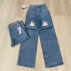 Jeans Anchos de Estilo Retro Americano para Mujer de Comercio Exterior, Novedad Verano 2025, Cintura Alta, Efecto Adelgazante, Pantalones Sueltos Caídos de Pierna Ancha para Mujer