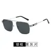 Gafas de Sol de Alta Gama para Mujer en Tonos Gris-Rosa Estilo Influencer de Moda, Gafas de Sol de Media Montura de Diseño Vanguardista, Gafas de Sol de Marco Grande de Moda para Hombre