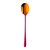Cuchara de Acero Inoxidable 304 Cuchara Coreana de Mango Largo Creativa para Postre Café Cuchara Doméstica Cuchara para Restaurante Hotel Público