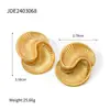 Pendientes Jingqiao Europeos y Americanos de Acero Inoxidable Lujo Accesible Gama Alta Oro de 18K Acero de Titanio Geométricos con Patrón de Ola Pendientes de Nicho