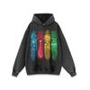 Suéter de gola redonda para homens e mulheres velhos laváveis de estilo americano High Street Cartoon solto na moda