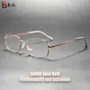 Gafas de Metal de Marco Cuadrado Fino Anti-Luz Azul de Lujo Ligero para Negocios con Patillas Antideslizantes para Hombres, Gafas sin Graduación Wm69162