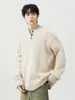 Nuevos Suéteres de Punto Estilo Americano para Hombres y Mujeres en Otoño e Invierno, Suéteres Perezosos y de Alta Gama con Cuello Henry, Tops y Chaquetas Pulóver para Parejas