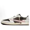 Zapatillas casuales deportivas de baloncesto de caña baja, AJ1 Reverse Hook Mocha Black Warrior Lightning, transfronterizas, genuinas, directas del fabricante, para hombres y mujeres