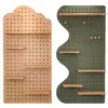 Estante de Almacenamiento de Pared con Tablero Perforado, Estante Decorativo de Pared de Tabla de Madera Maciza, Estante de Pared para Almacenamiento para Uso Doméstico