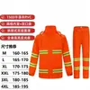 Conjunto de Capa de Chuva e Calça de Chuva Refletivos, Estilo Longo, Duas Peças, Camada Dupla, Roupa Refletiva Verde Fluorescente para Tráfego, Administração Rodoviária e Saneamento