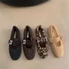 Pantuflas suaves de estilo coreano, adornadas con pedrería, forradas de felpa para usar en exteriores, nueva colección otoño/invierno 2026, perfectas con vestidos, zapatos Mary Jane estilo hada, zapatos de algodón