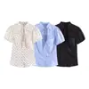 Fabricante Mayorista de Ropa Femenina Transfronteriza 2026 Aliexpress Lo Más Vendido Moda de Verano Versátil Camisa de Popelina Decorada con Lazo